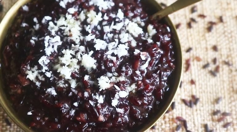 Coconut Black Rice Pudding Recipe – Kavuni Arisi Sweet