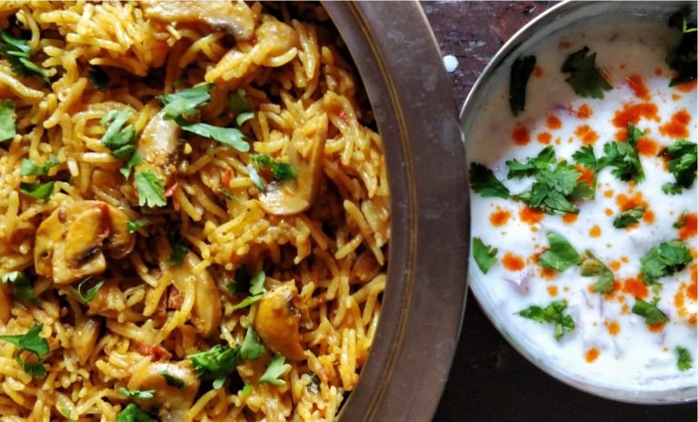 Easy Instant Pot Mushroom Biryani Recipe