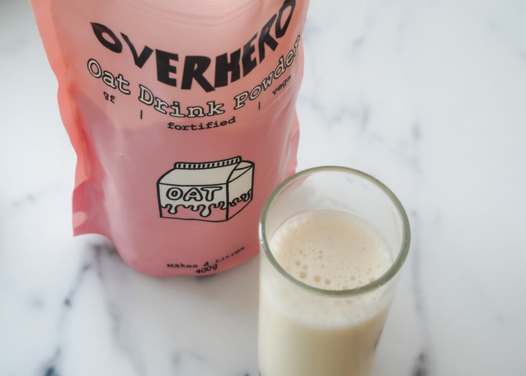 Overherd Oat Milk Powder Review - Oat Milk in a glass - Just A Library
